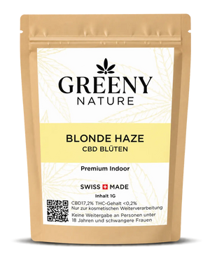 GreenyNature Blonde Haze CBD Blüten im Standbodenbeutel