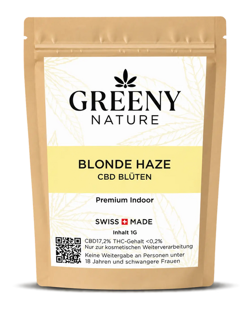 GreenyNature Blonde Haze CBD Blüten im Standbodenbeutel