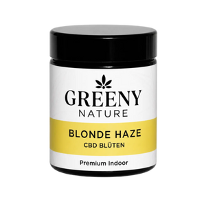 GreenyNature Blonde Haze CBD Blüten im Glastiegel