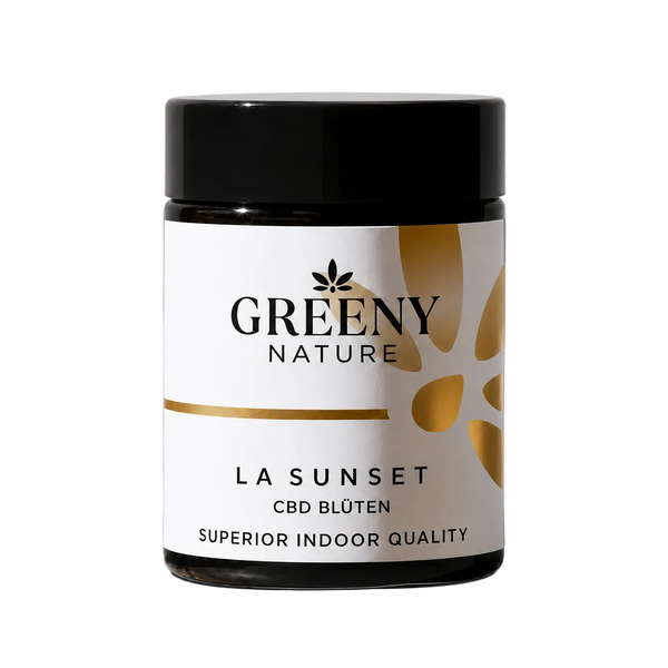 GreenyNature LA Sunset CBD Blüten im Glastiegel