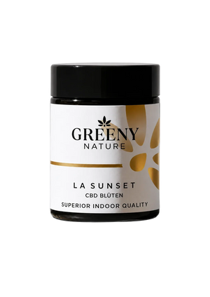 GreenyNature LA Sunset CBD Blüten im Glastiegel